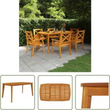 Doc&et² - The Living Store Table de jardin 160x90x75 cm Bois d'acacia solide - Table De Jardin - Acacia Massif - Meubles De Jardin - Table Extérieure