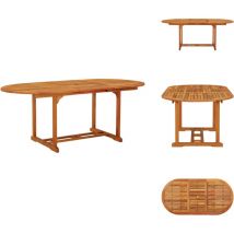 Table de jardin 200x100x75 cm Bois d'eucalyptus solide - Table De Jardin - Table Extensible - Table En Bois - Eucalyptus - Meubles De Jardin