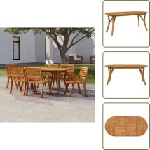 Table de jardin 200x90x75 cm Bois d'acacia solide - Table De Jardin - Table En Bois - Acacia Massif - Meubles De Jardin - Table À Manger Extérieur