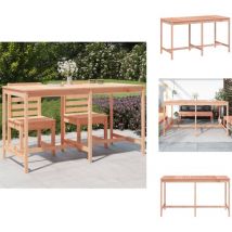 Table de jardin 203,5x90x110 cm bois massif de douglas - Table De Jardin - Table Extérieure - Table En Bois - Table De Terrasse - Mobilier De Jardin