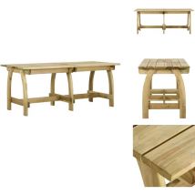 Table de jardin 220x74x75 cm Bois de pin imprégné - Table De Jardin - Table Extérieure - Mobilier De Jardin - Table En Bois - Table Ronde