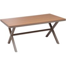 Beliani - Table de Jardin 6 Places Résistante aux Intempéries Extérieur Patio en Métal Aluminium Taupe Tiano