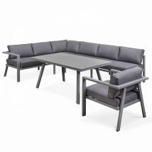 Salon de jardin 8 places en aluminium