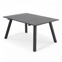 Table de jardin carrée extensible en aluminium noir