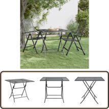 Table de jardin 80x80x72 cm Maille métallique Anthracite - Table De Jardin - Table D'extérieur - Table Carrée - Meubles De Jardin - Mobilier De Jardin