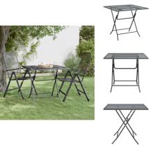 Table de jardin 80x80x72 cm Maille métallique Anthracite - Table De Jardin - Table D'extérieur - Table Carrée - Meubles De Jardin - Mobilier De Jardin