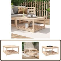 Table de jardin 82,5x82,5x45 cm bois massif de pin - Table De Jardin - Table Extérieure - Mobilier De Jardin - Table En Bois - Table Ronde