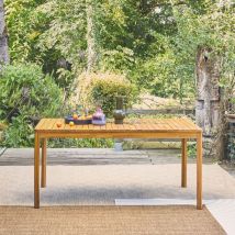 Sweeek - Table de jardin senora acacia naturel avec coins arrondis. 8 places. 160 x 90 x 75 cm