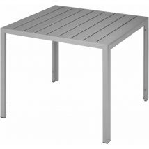 Helloshop26 - Table de jardin aluminium carrée 90 x 90 cm gris