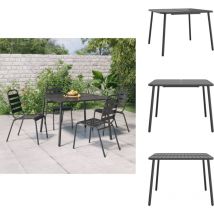 Table de jardin anthracite 100x100x71 cm acier - Table De Jardin - Table Extérieure - Table Patio - Mobilier De Jardin - Table En Acier