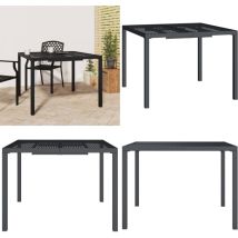 Table de jardin anthracite 100x100x72 cm acier - Table De Jardin - Table Extérieure - Table En Métal - Table Moderne - Mobilier De Jardin - Home &