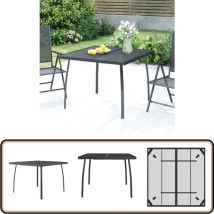 Table de jardin anthracite 100x100x72 cm Treillis d'acier - Table De Jardin - Table Extérieure - Table En Métal - Table Treillis - Mobilier De Jardin