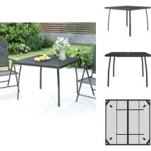 Table de jardin anthracite 100x100x72 cm Treillis d'acier - Table De Jardin - Table Extérieure - Table En Métal - Table Treillis - Mobilier De Jardin