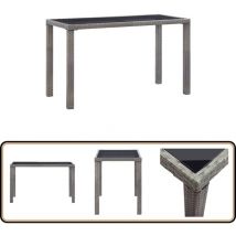 Table de jardin Anthracite 123x60x74 cm Résine tressée - Table De Jardin - Table Extérieure - Mobilier De Jardin - Table En Résine Tressée - Table