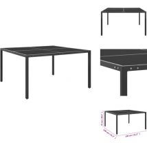 Table de jardin Anthracite 130x130x72 cm Acier et verre - Table De Jardin - Table Extérieure - Mobilier De Jardin - Table Ronde - Table En Métal