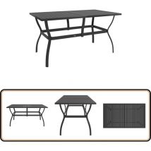 Table de jardin Anthracite 140x80x72 cm Acier - Table De Jardin - Table Extérieure - Mobilier De Jardin - Table En Métal - Table Industrielle