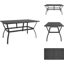 Table de jardin Anthracite 140x80x72 cm Acier - Table De Jardin - Table Extérieure - Mobilier De Jardin - Table En Métal - Table Industrielle
