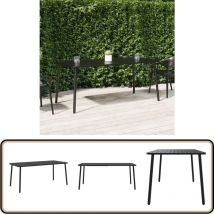 Table de jardin anthracite 165x80x71 cm acier - Table De Jardin - Table Extérieure - Mobilier De Jardin - Table En Acier - Table Moderne