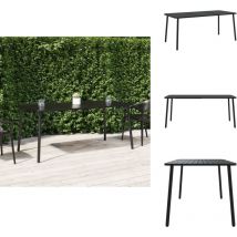 Table de jardin anthracite 165x80x71 cm acier - Table De Jardin - Table Extérieure - Mobilier De Jardin - Table En Acier - Table Moderne