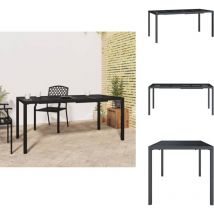 Table de jardin anthracite 165x80x72 cm acier - Table De Jardin - Table Extérieure - Mobilier De Jardin - Table En Métal - Table Anthracite