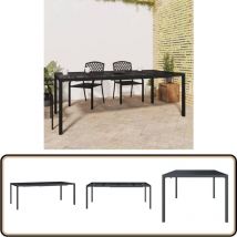 Table de jardin anthracite 200x100x72 cm acier - Table De Jardin - Table Extérieure - Mobilier De Jardin - Table En Métal - Table Anthracite