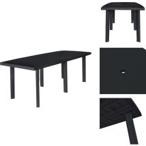 Table de jardin Anthracite 216x90x72 cm Plastique - Table De Jardin - Table Extérieure - Mobilier De Jardin - Table En Plastique - Table Résistante