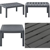 Table de jardin Anthracite 78x55x38 cm Plastique - Table De Jardin - Table Extérieure - Mobilier De Jardin - Table En Plastique - Table Anthracite