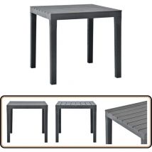 Table de jardin Anthracite 78x78x72 cm Plastique - Table De Jardin - Table Repas Extérieure - Mobilier De Jardin - Table En Plastique - Table