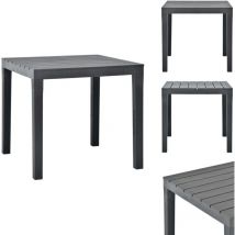 Table de jardin Anthracite 78x78x72 cm Plastique - Table De Jardin - Table Repas Extérieure - Mobilier De Jardin - Table En Plastique - Table