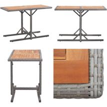 Table de jardin Anthracite Résine tressée et bois d'acacia - Table De Jardin - Table Extérieure - Mobilier De Jardin - Table En Résine Tressée