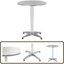 Table de jardin Argenté 60x70 cm Aluminium - Table De Jardin - Table Extérieure - Mobilier De Jardin - Table Ronde - Aluminium