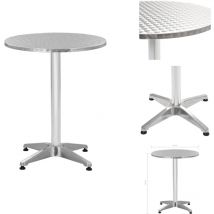 Table de jardin Argenté 60x70 cm Aluminium - Table De Jardin - Table Extérieure - Mobilier De Jardin - Table Ronde - Aluminium