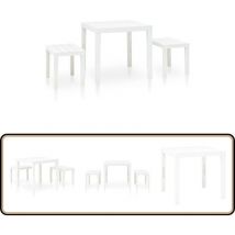 Table de jardin avec 2 bancs Plastique Blanc - Salon De Jardin - Mobilier De Jardin - Table De Jardin - Chaises De Jardin - Ensemble De Jardin