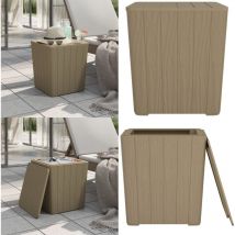 Table de jardin avec couvercle amovible marron polypropylène - Table De Jardin - Table Extérieure - Mobilier De Jardin - Table En Polypropylène