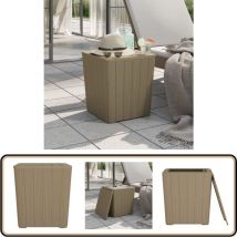 Table de jardin avec couvercle amovible marron polypropylène - Table De Jardin - Table Extérieure - Mobilier De Jardin - Table En Polypropylène
