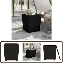 Table de jardin avec couvercle amovible noir polypropylène - Table De Jardin - Table Extérieure - Mobilier De Jardin - Table Ronde - Table En