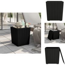 Table de jardin avec couvercle amovible noir polypropylène - Table De Jardin - Table Extérieure - Mobilier De Jardin - Table Ronde - Table En