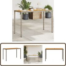 Table de jardin avec dessus en bois d'acacia gris 115x54x74 cm - Table De Jardin - Table Extérieure - Mobilier De Jardin - Table Acacia - Table