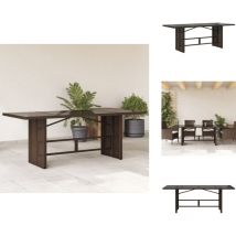 Table de jardin avec dessus en verre marron résine tressée - Table De Jardin - Tables De Jardin - Table D'extérieur - Table De Patio