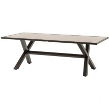 Hesperide - Table de jardin Axiome praline & marron 8 places en aluminium - Hespéride