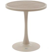 Table de jardin bistro ronde en aluminium effet bois 2 places OVIALON