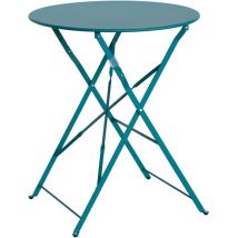 Sweeek - Table de jardin bistrot ronde Ø60cm pliable en acier thermolaqué