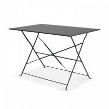 Oviala - Table de jardin pliante acier gris