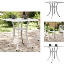 Table de jardin blanc 53x53x53 cm aluminium coulé - Table De Jardin - Table Extérieure - Mobilier De Jardin - Table Blanche - Table Aluminium