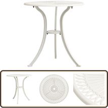 Table de jardin Blanc 62x62x65 cm Aluminium coulé - Table De Jardin - Table Extérieure - Mobilier De Jardin - Table Ronde - Aluminium