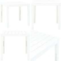 Table de jardin Blanc 78x78x72 cm Plastique - Table De Jardin - Table Extérieure - Table Repas - Mobilier De Jardin - Table Blanche - Home & Living