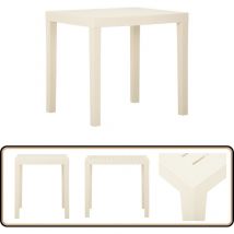 Table de jardin Blanc 79x65x72 cm Plastique - Table De Jardin - Table Extérieure - Mobilier De Jardin - Table Blanche - Table En Plastique
