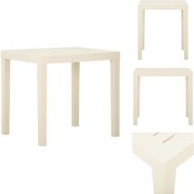 Table de jardin Blanc 79x65x72 cm Plastique - Table De Jardin - Table Extérieure - Mobilier De Jardin - Table Blanche - Table En Plastique