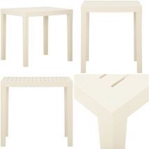 Table de jardin Blanc 79x65x72 cm Plastique - Table De Jardin - Table Extérieure - Mobilier De Jardin - Table Blanche - Table En Plastique - Home &