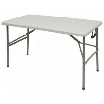 Kz Garden - Table de jardin blanche 122x61xH74 pliante Polypropylène Camping Réceptions festivals évènements